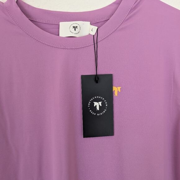 NWT The TackHack Purple Kate Cuffed Horse Riding Shirt Women Size L Equestrian - Picture 4 of 6